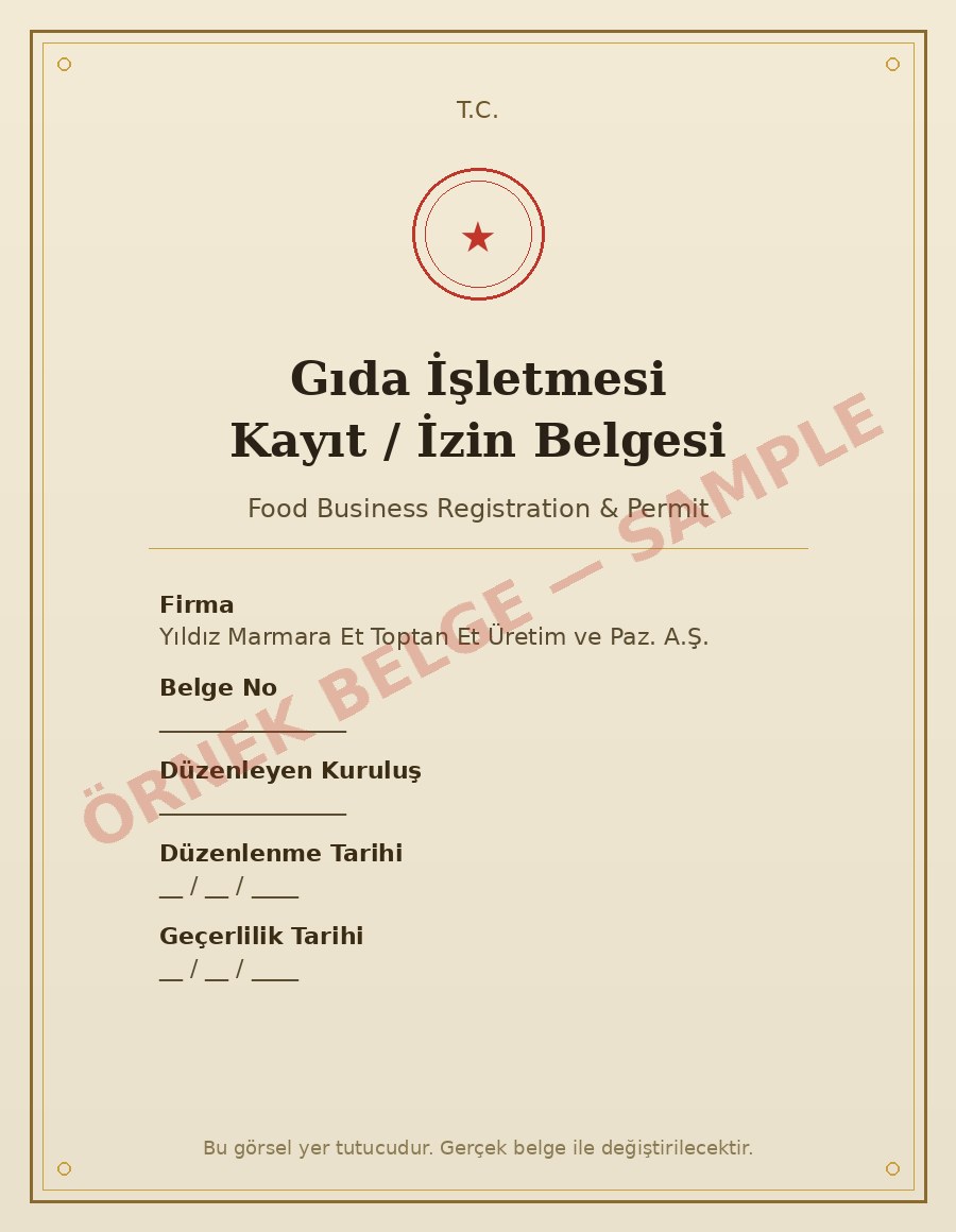 Gıda İzin Belgesi