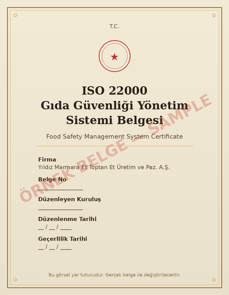 ISO 22000 Belgesi